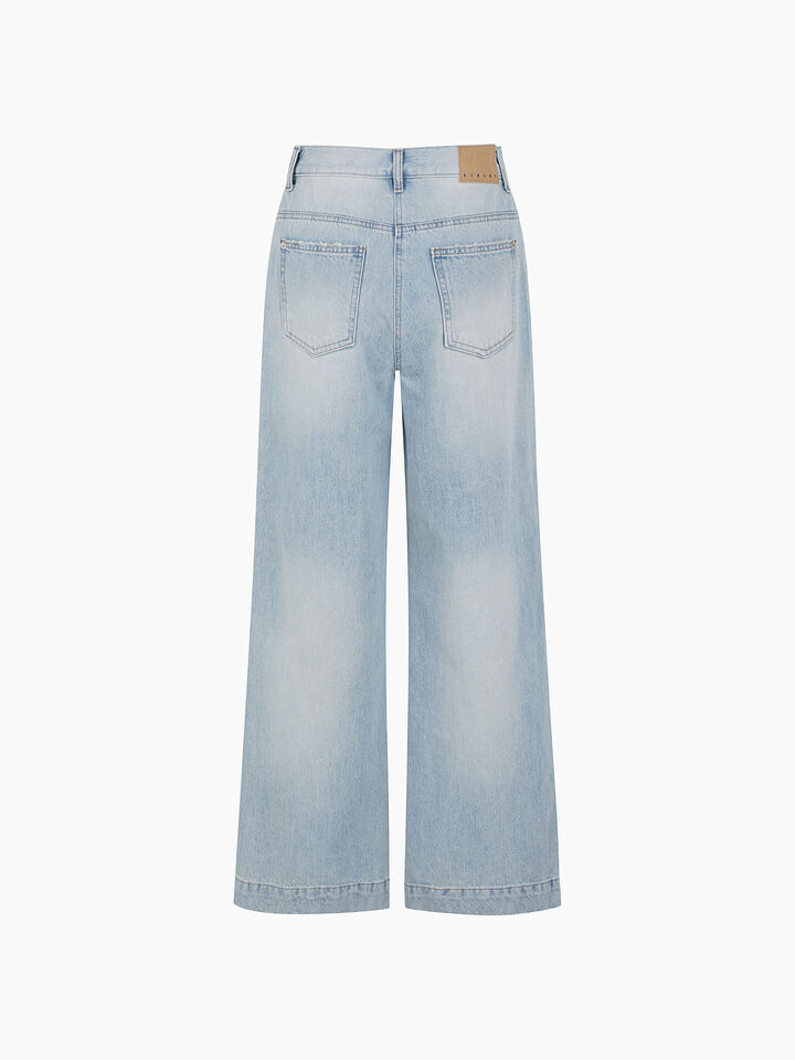 Light color jeans - sisley k wide jeans - Light Blue | Sisley K image number 2